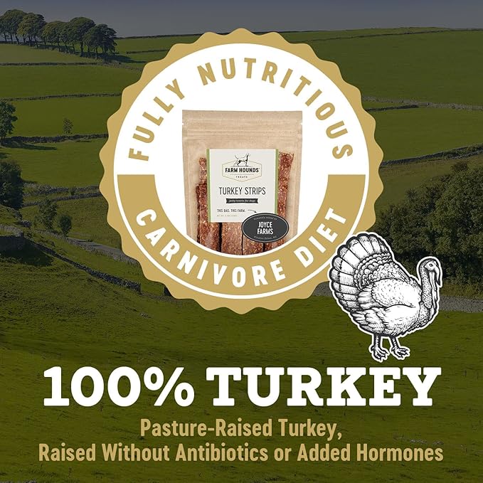 Farm Hounds - Turkey Strips - Premium Natural Jerky for Dogs - from 100% Humanely Raised Turkey - Break-to-Size - Great for Training & Treats - No Added Fillers - Made in USA - 4.5 oz - 2 Pack