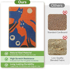 3-in-1 Sisal Cat Scratcher Mat 23.6x15.7'' Protects Carpet Couch & Furniture with Sticker Tape, Floor & Wall Cat Scratching Pad, Anti-Slip, Durable for Indoor Outdoor Cats (Vivid Orange)