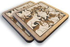 02 Boston Terrier Dog Coaster - Boston Terrier Dog Puzzle Wooden Coaster Set - Interlocking Jigsaw Drink Mats with Laser-Cut Design for Boston Terrier Lovers