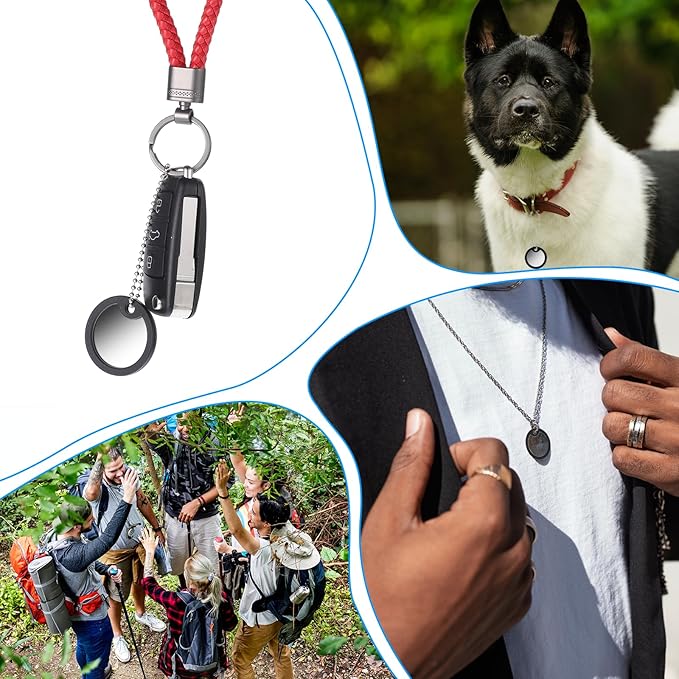 12 Pack Dog Tag Silencers Rubber Dog Tags Cover ID Tags with 4 Stainless Steel Chain Black Army Engraved Dogs Tag Pet ID Protector to Reduce Noise Black