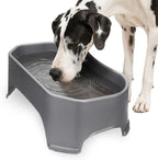 Neater Pet Brands Extra Large Water Bowl for Dogs, Outdoor Dog Water Bowl (2.25 Gallon Extra-Large Capacity), Big Trough Style Food Dish for Indoors or Outside, No Spill Large Dog Bowls, Gunmetal Grey
