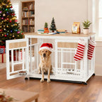 Heavy Duty Dog Crate Furniture for Large Dogs, Decorative Pet House End Table, 42.9 Inch Large Wooden Cage Kennel Furniture Indoor for Medium Dog