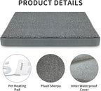 Heated Pet Beds for Indoor/Outdoor Cat & Dog Orthopedic Foam Warming Cat Beds Auto Temperature Control, Washable Cover with Waterproof Liner Thermo Kitty Electric Heating Bed