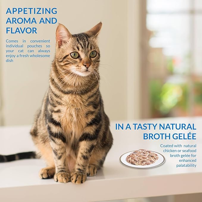 INABA Twin Packs for Cats, Side Dish/Topper Pouch, 1.4 Ounces per Serving, 16 Servings, Chicken Recipe in Chicken Broth