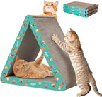 CATISM Cat Scratcher Cat Scratching Board - Foldable - Triangle, 6 Usable Sides Scratchers for Indoor Cats, Durable Recyclable Cats Cardboard Vertical(Pack of 3)