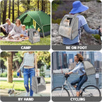 Cat Backpack Carrier,Pet Carrier Airline Approved for Small Dog Cat Puppy Kitten Bunny,Ventilated Mesh Design Animal Backpack for Hiking Camping Travel Bag (Light Grey)