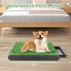 25" x 20" Dog Grass Pad with Tray, 3PCS Washable Artificial Grass Pee Pads for Indoor Dog Potty, Portable Reusable Pet Toilet for Small/Medium Dogs, 3-Layer System