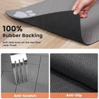 Pet Feeding Mat-Absorbent Pet Placemat for Food and Water Bowl, with Waterproof Rubber Backing, Quick Dry Water Dispenser Mat for Dog and Cat (12"x20", Striped Light Gray)