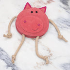 Eco Leather Pickles Pig Natural and Tough Dog Toys - Long Lasting Chew Toys for Aggressive Chewers - Strong Dog Toy for Dogs and Puppy