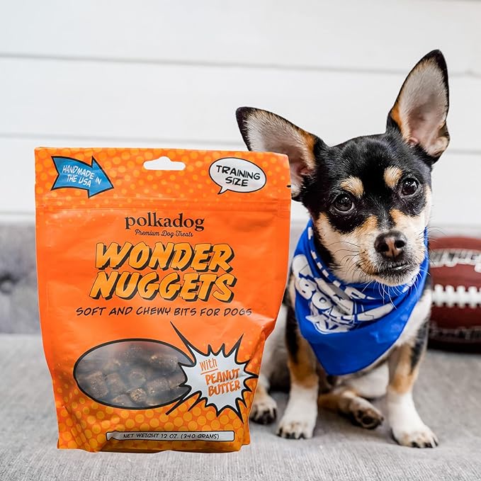Polkadog Peanut Butter Wonder Nuggets Dog Treats – Vegan, All-Natural Pet Training Treat for Dogs – Healthy, Handmade Puppy Snacks – Bite-Sized, Soft, Chewy Treats for Pets – 10 oz