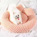Waterproof Dog Beds for Medium Dogs, Removable and Washable Dog Bed, Cozy Soft Round Dog Bed with Waterproof Liner, Cute Donut Dog Bed for Indoor Cats ＆ Small Medium Dogs
