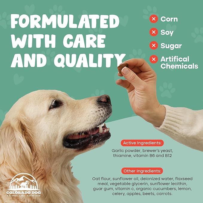 100% Natural Flea & Tick Prevention for Dogs, Chewable – Made in USA Bacon Flavor Soft Chews – Dog Flea & Tick Treatment Control – Oral Pill Repellent Alternative for All Breeds (120 Ct)