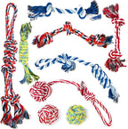 TwoEar Dog Rope Toy 9 Pack - Puppy Teething Toys for Small Medium Breed - Indestructible Dog Chew Toys for Aggressive Chewers - Cotton Tug of War Dog Toys for Boredom, Teeth Clean