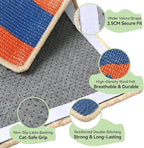 3-in-1 Sisal Cat Scratcher Mat 23.6x15.7'' Protects Carpet Couch & Furniture with Sticker Tape, Floor & Wall Cat Scratching Pad, Anti-Slip, Durable for Indoor Outdoor Cats (Vivid Orange)