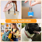 100 Pcs Blank Dog Pet ID Tags Number for Engraving 38MM Aluminum Bone Shape Name Tag Colorful Double Sided Dog Cat Phone Number Tag Pendants