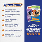 10 Pack Cat Scratch Furniture Protector Tape Sheets – Double-Sided Sticky Training (5 XL, 5 Large) – Anti-Scratch Couch & Sofa Guard – Clear – Not for Leather, Velvet, Microfiber