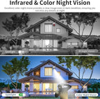 VSTARCAM Dual-Lens Security Cameras Wireless Outdoor, Pan/Tilt 360° View, 2.4GHz WiFi Outside Camera with Color Night Vision, 2-Way Audio, Motion Tracking, Siren, IP66 Weatherproof, Cloud & SD Storage