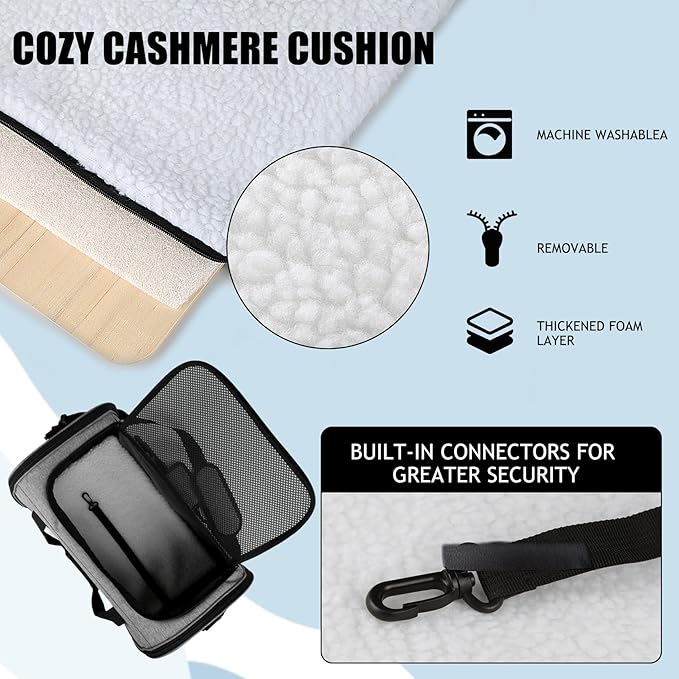 Carriers Soft-Sided Pet Carrier Case for Small Medium Cats Dogs Puppy Under 15 lbs,Airline Approved Cat Carrier with 4 Ventilated Windows (Medium,Grey&Black)