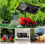 Custom Engraved Dog Memorial Stone - Durable Black Granite Pet Grave Marker with Photo, Personalized Pet Loss Gift for Dogs, Cats - Memorial Plaque for Garden or Indoor Use