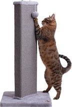 32.7" Tall Cat Scratching Post for Indoor Cats, Sisal Cat Scratcher Post with Hanging Ball