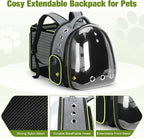 Lekereise Cat Backpack Carrier, Expandable Large Space Cat Bubble Backpack for Kitty Small Dog up to 18lbs, Transparent Pet Carrier for Travel, Hiking, Walking & Outdoor, Gray