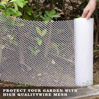 16.4 FT x 15.7 in Roll Mesh Fence, Versatile White Plastic Fencing & Netting, Cuttable Animal Wire Mesh Fence, Durable Tree Trunk Protector, Suitable for Cat Dog Rabbit Barrier and Plant Protectors