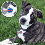 NFL Buffalo Bills Engraving Pet ID Tags in 32 Team Logo Shapes Personalized Dog Tags and Cat Tags with 3 Lines of Customizable Text for Tracking & Safety. Stainless Steel Pet ID Tracking Tags