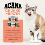 ACANA Chunks in Broth Wet Cat Food Salmon & Chicken Recipe 5.5oz Cans (6 Count)