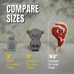 Bite Force - Durable & Strong Dog Toy Ribby with Squeaker, Kevlar-Reinforced Seams for Aggressive chewers- Red.