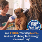 Twist and Lick Dental Gel for Dogs, Cleans Teeth and Freshens Breath for 24 Hours, Peanut Butter Flavor, 2 oz, 30 Day Supply