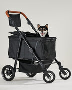 Medium Dog Stroller for Large Dogs, pet Stroller for Medium Dogs Up to 66lbs, All-Terrain with Adjustable Handle & Canopy, Sun Shades, Storage Organizer, Waterproof Oxford Fiber