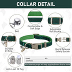 GAMUDA Small Pet Harness Collar and Leash Set, Step in No Chock No Pull Linen Fabric Soft Mesh Dog Vest Harnesses Reflective for Dogs Puppy Cats Kitten Rabbit (Green, M)