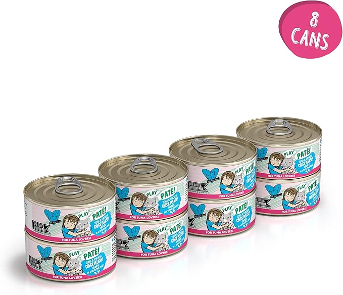 B.F.F. Play - Best Feline Friend Paté Lovers, Aw Yeah!, Tuna & Chicken Check Please! with Tuna & Chicken, 5.5oz Can (Pack of 8)