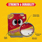 Bite Force Dog Toy - Wagging Wafers Squeaky Treat Dog Toy Kevlar-Reinforced for Aggressive Chewers- red and Yellow.