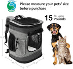 Kritter Planet Pet Carrier Backpack for Cats Dogs, Breathable Pet Backpack with 4 Mesh Window, Portable Pet Carrier for Camping