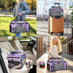 Petskd Top-Expandable Pet Carrier 19x13x9 Inches Southwest Allegiant Airlines Approved, Soft-Sided Carrier for Small Dog Under 12 lbs and Large Cat Under 15 lbs(Purple)