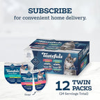 Blue Buffalo Tastefuls Savory Singles Natural Wet Cat Food Cuts in Gravy, Salmon and Tuna Variety Pack, 2.6-oz. Trays, 12-Count