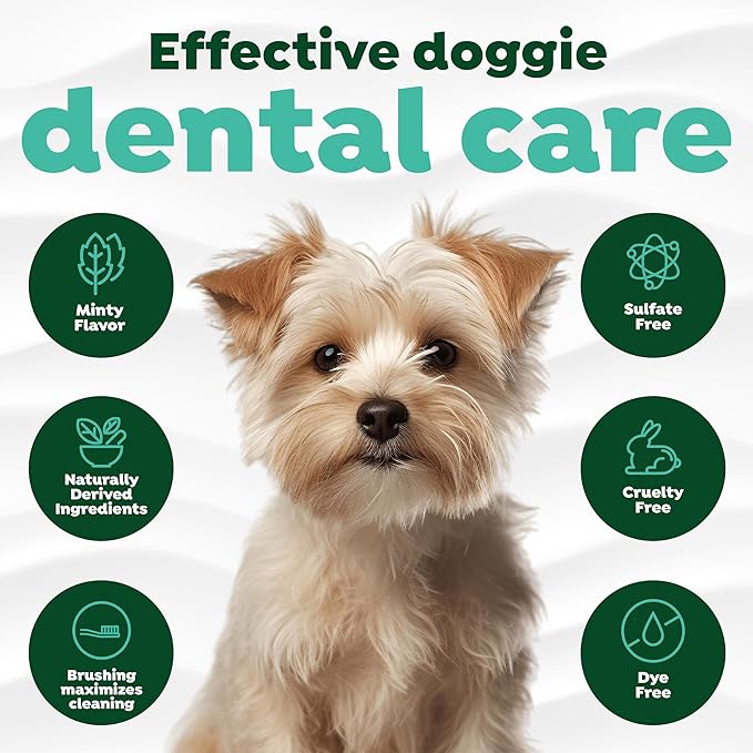 TropiClean Fresh Breath Toothbrush and Toothpaste Kit for Puppies, Teeth Cleaning Kit to Prevent Plaque & Tartar, Breath Freshener, Dog Dental Care