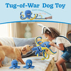 Interactive Dog Toys Octopus, 4 Pack Squeaky Hide And Seek Large Dog Toys to Keep Them Busy, Tough Plush Chew Toy, Tug of War Doggie Toy for Small,Medium and Large Breeds, Puppy Toys Puzzle