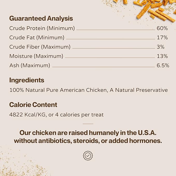 Chicken Bits Pure Chicken Dog Treats - Vet Approved, Natural, Grain Free, Healthy 16oz