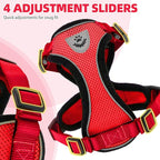 PUPTECK Cat Harness and Leash Set Escape Proof Reflective Cat Walking Harness Adjustable Soft Breathable Mesh Vest for Small Pets, Red, S