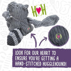 HuggleHounds Knottie Plush Dog Toy - Dog Stuffed Animal Toy for Small, Medium & Large Sized Dogs, Durable Plush to Keep Them Busy - Tartan Tidings Fox, Large