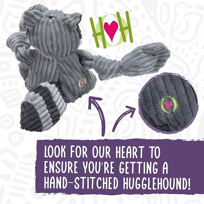 HuggleHounds Knottie Plush Dog Toy - Dog Stuffed Animal Toy for Small, Medium & Large Sized Dogs, Durable Plush to Keep Them Busy - Tartan Tidings Fox, Large