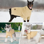 cyeollo Dog Sweater Turtleneck Knitted Sweaters with Leash Hole Winter Clothing Dog Clothes Sweaters for Medium Large Dogs
