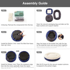 Love's cabin Round Donut Cat and Dog Cushion Bed, 25in Pet Bed for Small or Medium Dogs, Anti-Slip & Water-Resistant Bottom, Soft Durable Fabric Pet Beds, Washable Calming Cat & Dog Bed Navy