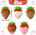 MALLMALL6 Catnip Toys for Cat - 5Pcs Strawberry Chocolate Crinkle Paper Sound Catmint Toy Gift for Indoor Kitten, Teething Chew Kick Interactive Kitty Supplies, Soft Candy Pet Present for Kitten Lover