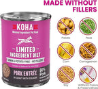 KOHA Limited Ingredient Diet Pork Entrée for Dogs- Sensitive Stomach Canned Dog Food - High Protein, No Fillers Pate Dog Food - 13 oz Pack of 12