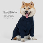 cyeollo Dog Sweaters for Medium Dogs Boy, Stretchy Warm Turtleneck Doggy Clothes for Fall Winter, Thermal Knit Pet Apparel with Sleeves, Navy XL