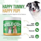 Wild Gut - Natural Probiotic Supplement for Pets | Supports Digestive Health & Gut Microbiome | 8 Probiotic Strains | 3 Bottles