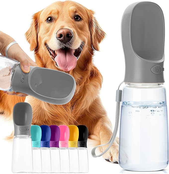 Mr. Pen Portable Dog Water Bottle, 19 oz, Large, Grey, Travel Dog Water Bottle Dispenser, Not Dishwasher Safe